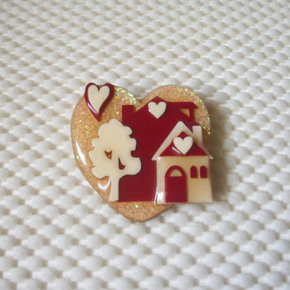 RARE Lucinda House Pins Valentine`s Day Hearts Tree Love 42617