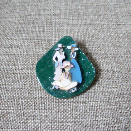 Lucinda Woman Pins, Night Out Best Friends For Life Teal Glitter 021321