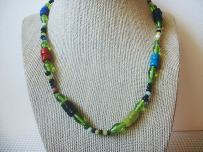 Vintage Jewelry, 18" Long, Colorful Glass Beads, Necklace 72517