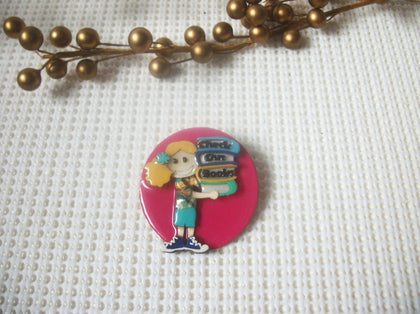 RARE Lucinda Pins Highly Detailed Little Girl Carrying Books Read Out Load Liberian Teacher 021321