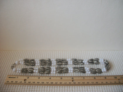 Retro 18" Necklace Pretty Layered Three Rows Acrylic Beads 030221