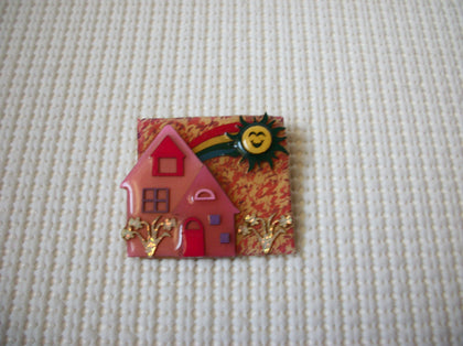 Vintage Lucinda House Pins, Glitter Spring Is Here Happy Sun Flowers Blooming 021321