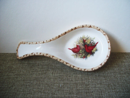 Vintage Signed Cracker Barrel Red Cardinal Spoon Rest