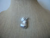 Smaller Vintage Jewelry Signed TRIFARI Textured Pear Silver Tone Brooch Pin 7817