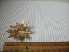 Larger Vintage Brooch Pin, Signed AVON Textured Sun Burst Gold Tone, 121516