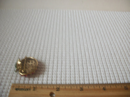 Fruit Cherry, Gold Toned, Red Rhinestones, Sparkling Brooch Pin 62018