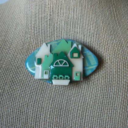 Vintage Lucinda House Pins, Irish Little Cottage Flower Box 61318