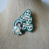 RARE Hard To Find Lucinda Christmas House Pins, Festive Tree Clear Rhinestone Child Under Tree 61318