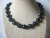Retro Necklace Black Old Plastic, Elegant Shorter Length 16" Long 82016