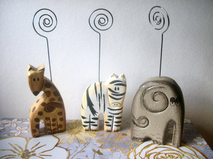 Hand Painted Picture Holders, For Baby Hand Painted Animals Made From Wood, 91617