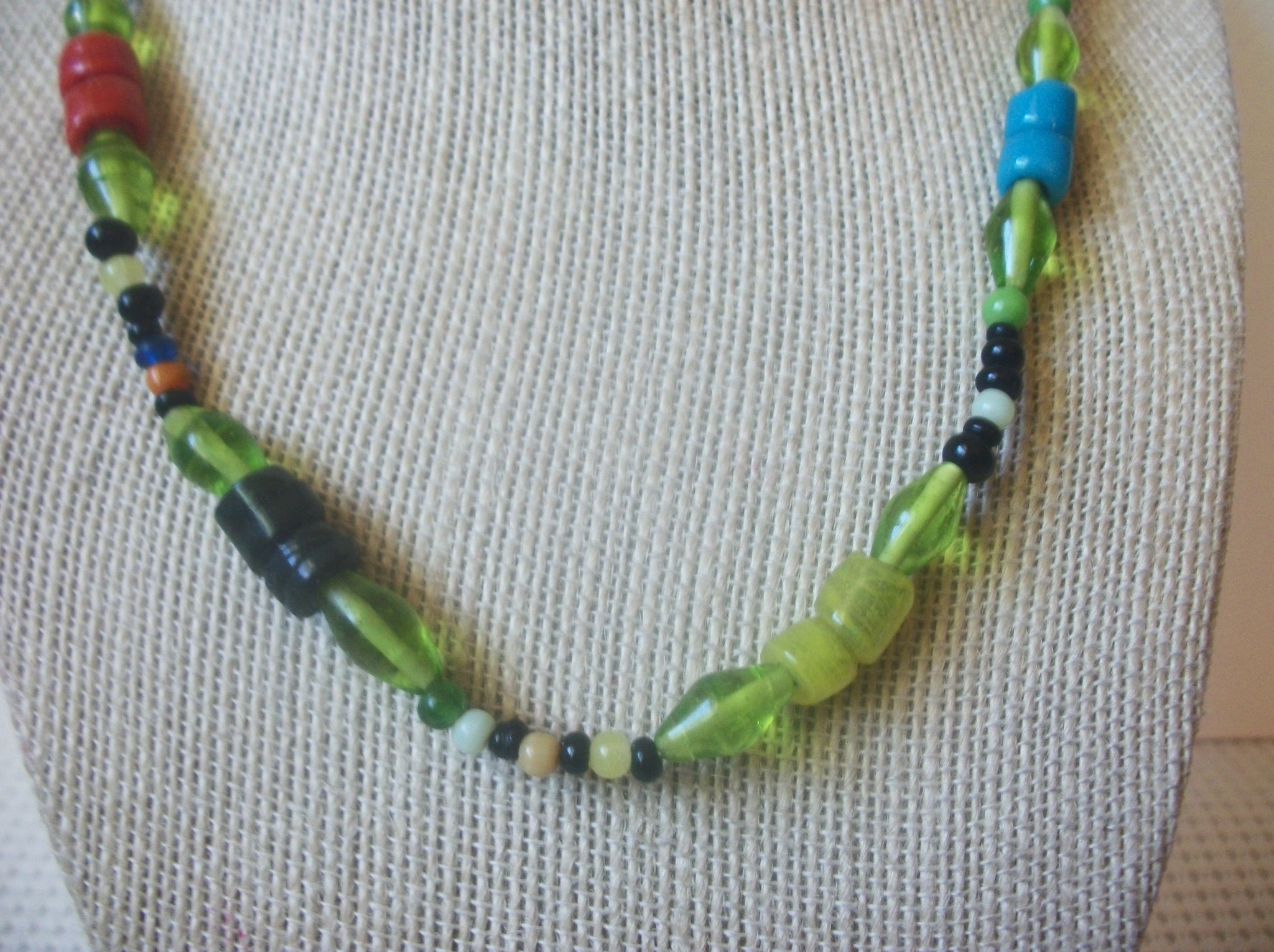 Vintage Jewelry, 18" Long, Colorful Glass Beads, Necklace 72517