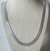 Vintage Necklace, 24" Long, Stainless Steel, Herringbone, 022021