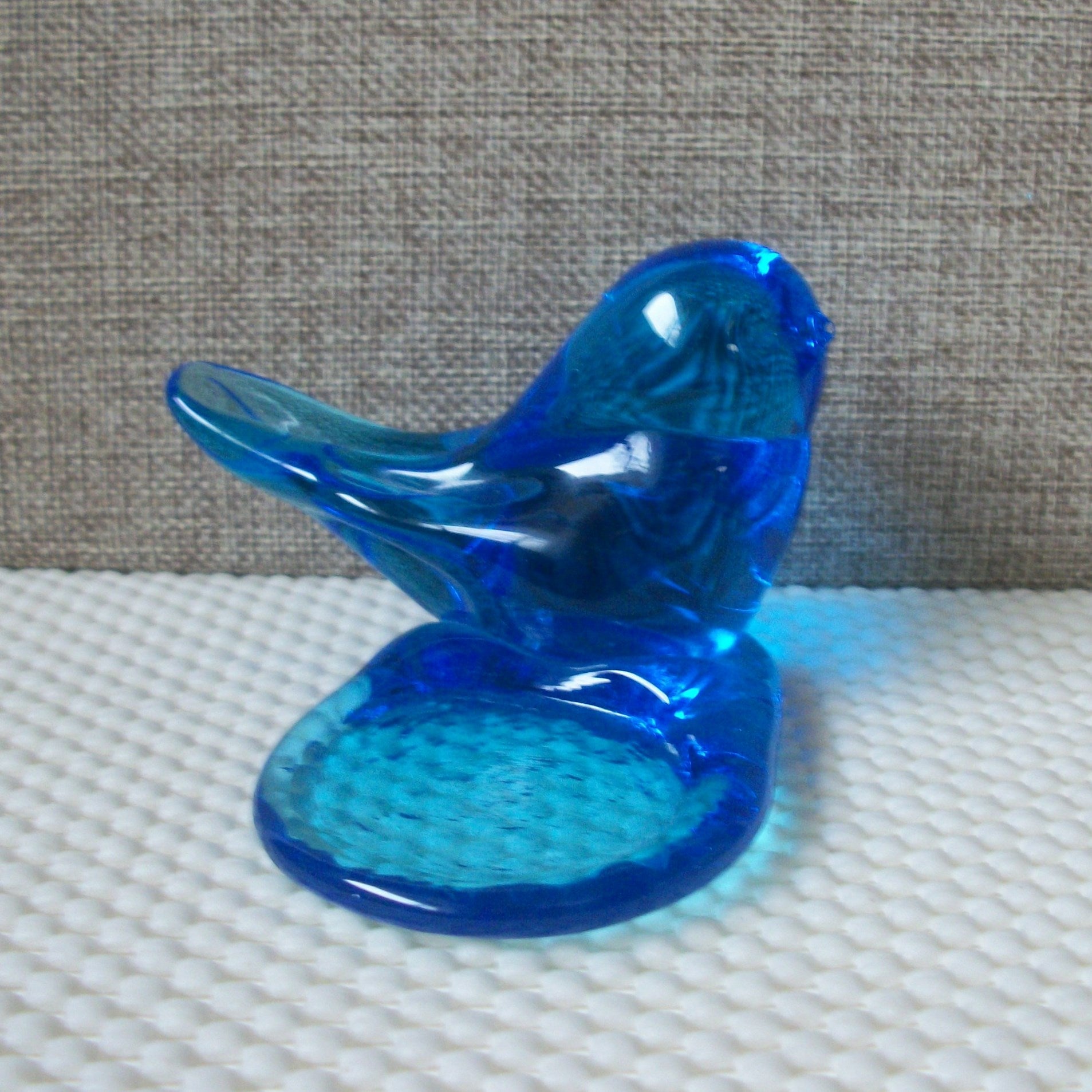 Vintage Glass Blue Bird Candle Holder Serenity Peace Bedside Desk C200