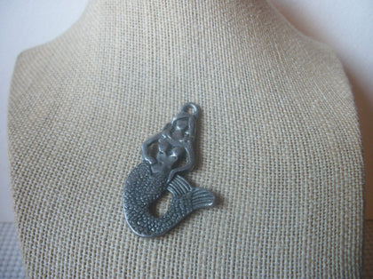 Mermaid Pendant Silver Tone, Two Sided  022121
