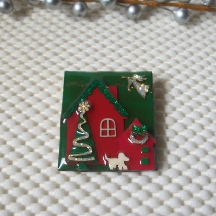 RARE Highly Detailed Lucinda House Pins Christmas Angel Glitter Tree Little Dog Wreath 61318