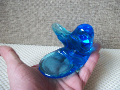 Vintage Glass Blue Bird Candle Holder Serenity Peace Bedside Desk C200