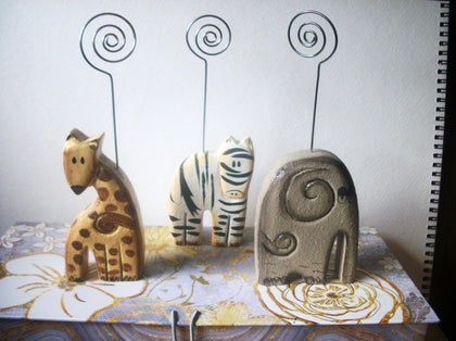Hand Painted Picture Holders, For Baby Hand Painted Animals Made From Wood, 91617