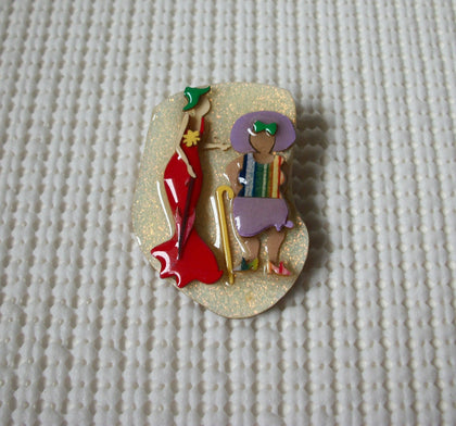 Vintage Lucinda Design Pins, Highly Detailed Love Nurture Baby Child Mother Love Protection 021321