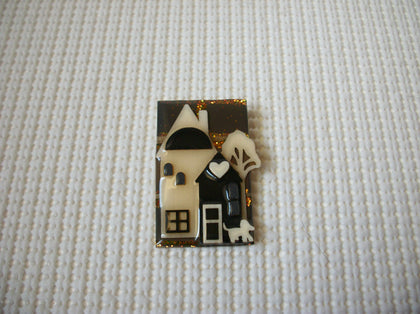 Vintage Lucinda House Pins, Glitter Fall Home Sweet Home Little Dog Tree 021321