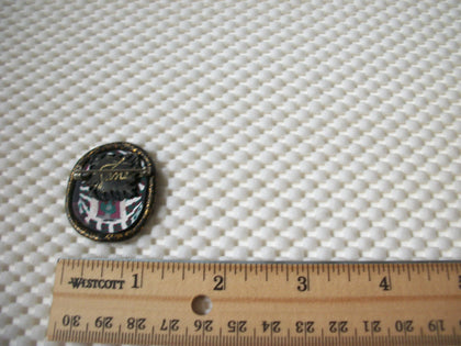 Signed JANE Vintage Brooch Pin, Santa Claus Hand Painted Cellulose 031121