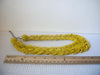 Chunky Vintage Jewelry, Mustard Yellow, Micro Glass Beads, Necklace Hand Braided 53018