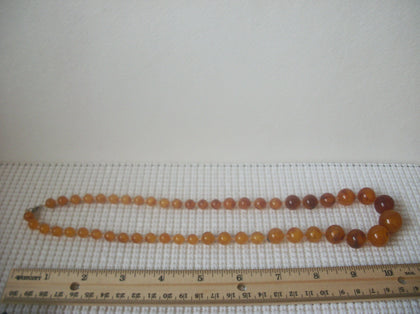 Vintage 22" Necklace Amber Lucite 030321
