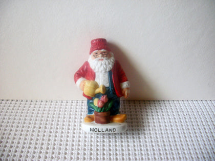 Vintage Santa Claus Holland Hand Painted Ceramic 3 1/4" Long C200 Hand painted