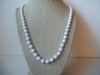 Retro White Old Plastic Gold Tone Necklace 40220