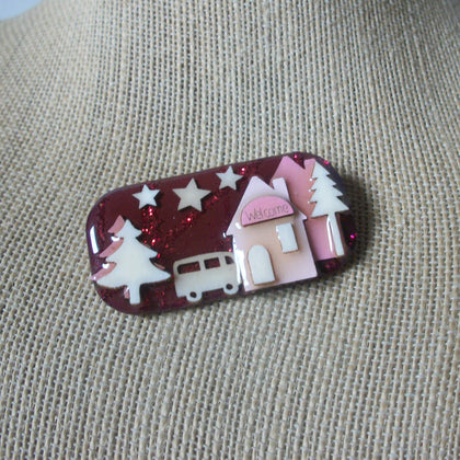 RARE Lucinda House Pins, Christmas Night Stars Love Forever 61318