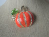 Vintage Jewelry, Halloween Fall Pumpkin, Orange Enameled, Clear Rhinestones, Brooch Pin 022621