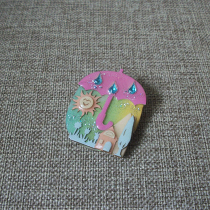 RARE Lucinda House Pins Umbrella Sun Tulips Rhinestone Rain Drops 021321