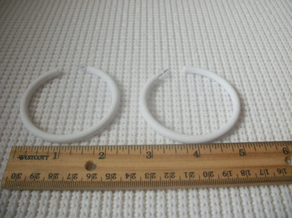 Susan White Big Hoop Earrings, Acetate Earrings, Resin Earrings, Acrylic, Statement Earrings