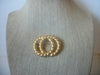 Vintage Brooch Pin Signed NAPIER Intertwining Gold Tone Circles Love 11217