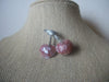 Signed LC Liz Claiborne, Silver Tone Cherries, Pink Mother Of Pearl, Brooch Pin, Vintage 022321