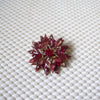 Vintage Lucinda Pins Festive Poinsettia Cranberry Red Glitter 021321