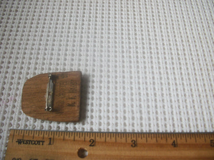 Vintage Brooch Pin Old Ship Wood Hand Painted Friendship 52017