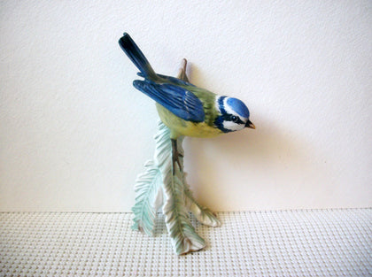 1974 GOEBEL W.GERMANY Blue Titmouse Perched On Branch