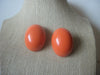 Larger, Very Thick Retro Orange Clip On Earrings 022421