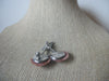 Signed LC Liz Claiborne, Silver Tone Cherries, Pink Mother Of Pearl, Brooch Pin, Vintage 022321