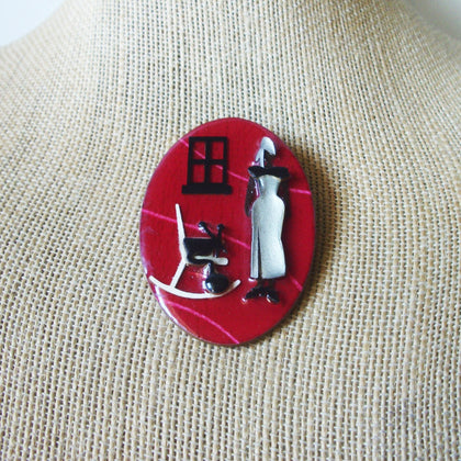 RARE Unique Lucinda Woman Pins Silver Dress Ready For Night Out 41017