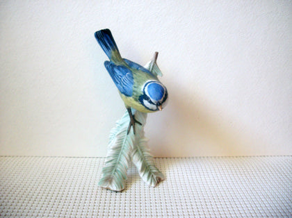 1974 GOEBEL W.GERMANY Blue Titmouse Perched On Branch