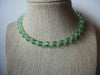 Clear and Green Translucent Crystal Glass 12" - 14" Choker Vintage Necklace 022121