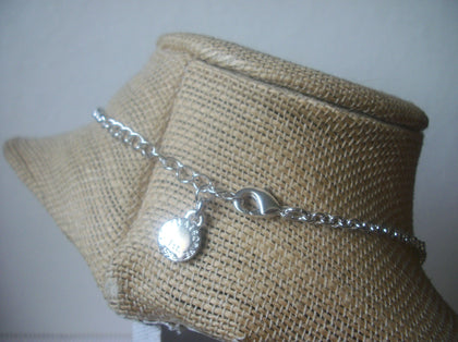 Beautiful Vintage 20" Necklace Signed LC Liz Claiborne Lavender Grey Silver Tone Bib Style 41518