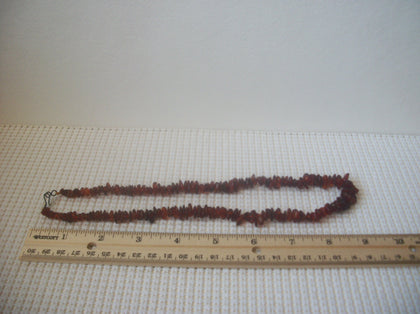 Vintage 18" Amber Tone Chips Lucite Necklace 030121
