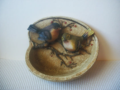 Vintage Wall Door Plate Decorative Birds Sitting On Branch Flowers Resin Hand Painted C300