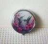 Round Stainless Steel Hummingbird Pill Box 7817