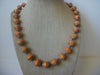 Vintage 19" Necklace African Paper Beads Honey Amber Tone 40820