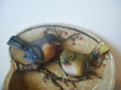 Vintage Wall Door Plate Decorative Birds Sitting On Branch Flowers Resin Hand Painted C300