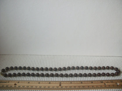Retro Hand Knotted Brown 24" Long Old Plastic Necklace 022121