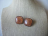 Retro Post Earrings Brown Marbleized Lucite 3/4" Long 8716